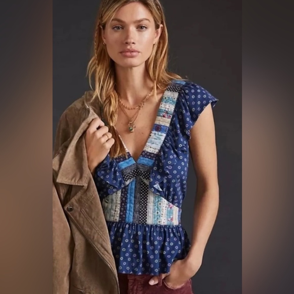 Anthropologie Let Me Be Ruffled
Patchwork Top - Picture 5 of 8